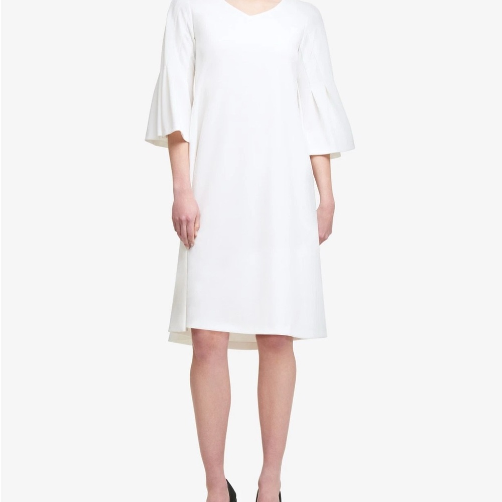 DKNY White Bell Sleeve Dress